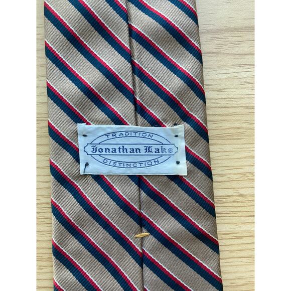 Vintage Jonothan Lake Brown Stripped Silk Tie - Picture 4 of 9